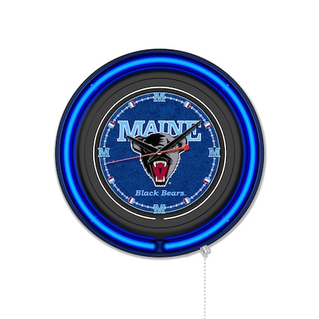 Holland Bar Stool University of Maine 15 Double Neon Wall Clock Clk15BK