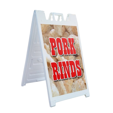 Signmission Pork Rinds, A-Frame & 2 Decals Installed, Heavy-Duty Plastic Frame SBHD-D-2436-Pork Rinds