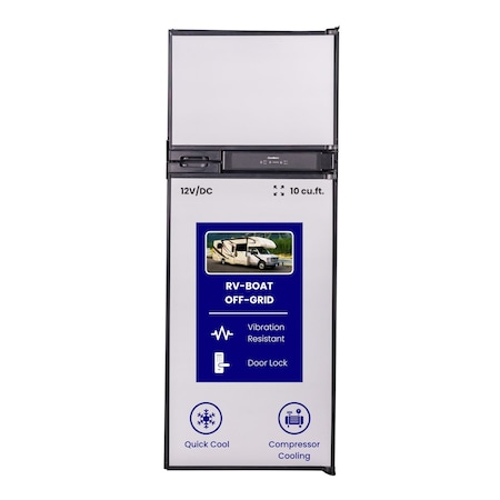 Conserv 12V / DC Refrigerator Freezer 10cf Stainless for RV OFF-GRID 2 Doors 806901