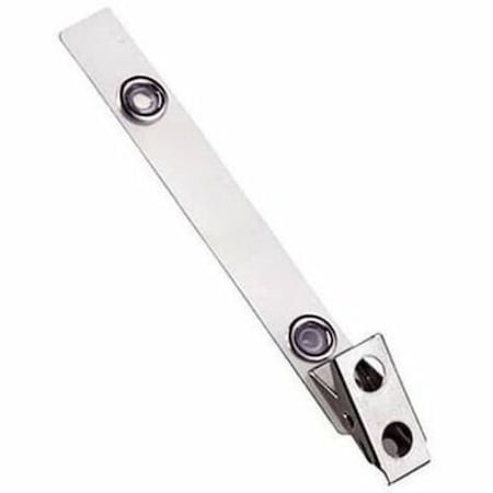 Brady STRAP CLIP, CLEAR, 4in 101.5MM, MYLAR STRAP W/ 2-HOLE CLIP, NICKEL PLATED STEEL 2110-1150