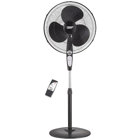 Nono PowerZone Stand Fan, 120 V, 0.54 A, 90 deg Sweep, 18 in Dia Blade, 3-Blade, Plastic Blade, Black SP2-18ARY