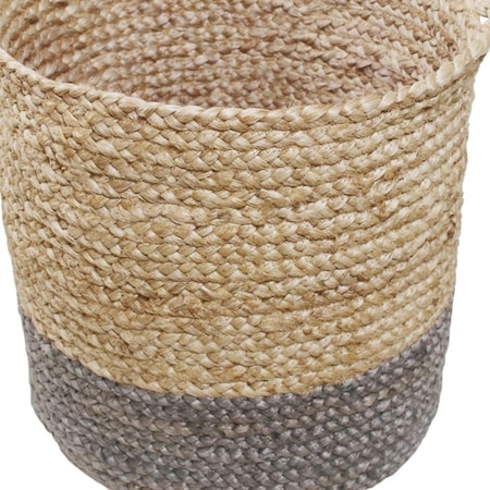 Homeroots 17" Tan Jute Basket 704888
