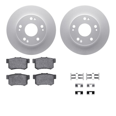Dynamic Friction Co DFC GEOSPEC Coated Rotors with 5000 Brake Pads - Ceramic and Hardware 4512-59125