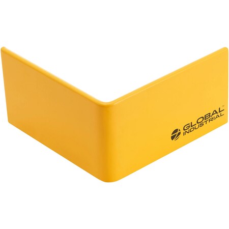 Global Industrial Safety Floor Curb, Heavy-Duty, 90and#176; Corner, 3/8'' Thick, Yellow 670817
