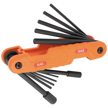 Klein Tools 11 Piece SAE Fold-Up Hex Key Set, 70550 70550