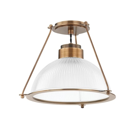 Troy Lighting Lauren Liess X Glint 1 Light Semi Flush 15 In. Patina Brass C2115-PBR