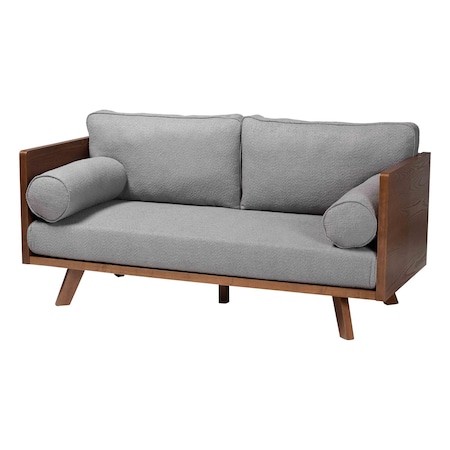 Baxton Studio Uriel Mid-Century Modern Grey Boucle Fabric Sofa 248-13808-ZORO