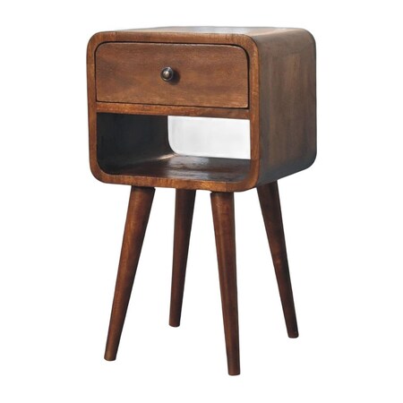 Homeroots 22" Chestnut Solid Wood One Drawer Nightstand 722543