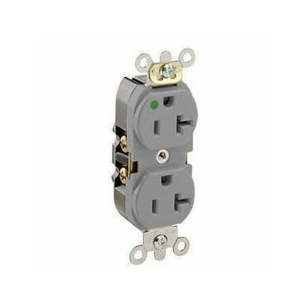 Leviton Extra Heavy Duty Hospital Grade Duplex Receptacle, 20 Amp, 125 Volt 8300-HLG