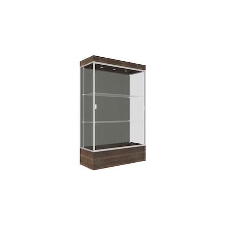 Ghent 76''H x 48''W x 20''D Edge Display Case 12'' Base w/ Slate Back & Satin Frame 94LFSL-SN-CTK