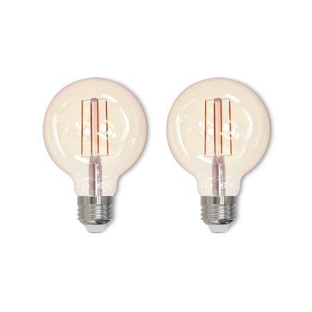 Bulbrite 40W Equivalent Amber Light G25 Dimmable LED Filament Light Bulb, 2PK 861031