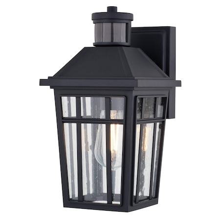 Vaxcel Garfield Park Aluminum Matte Black Motion Sensor Dusk to Dawn Outdoor Wall Light T0781