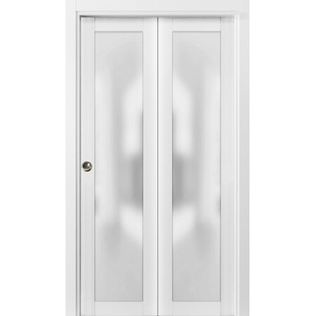 Sartodoors Sliding Closet Bi-fold Doors Planum 2102 White Solid Core Modern Interior PLANUM2102BF-WS-72 x 84 (2* 36x84)