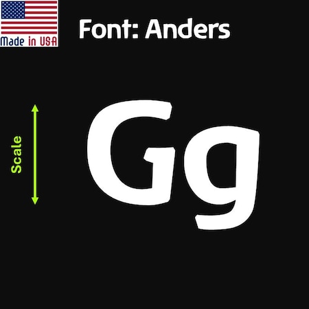 Aacc Self-Adhesive Vinyl Letter: g, Scale: 3 cm. Color: White Font: Anders by, 4PK AACC-Anders-lg-White-M3x4