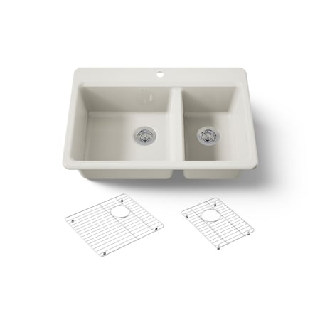 Kohler Riverby 33" top-mount double-bowl kitchen sink 8669-1A1-96