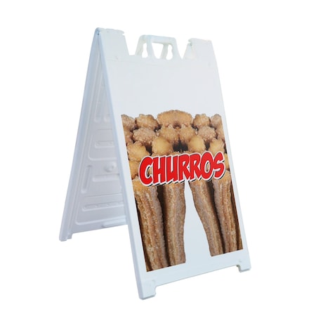 Signmission Churros, A-Frame & 2 Sign Inserts, Heavy-Duty Plastic Frame SBHD-C-2436-Churros