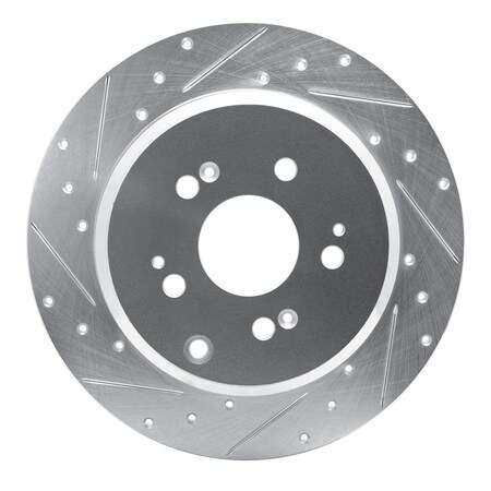 Dynamic Friction Co DFC Brake Rotor - Drilled and Slotted - Silver 631-59054L