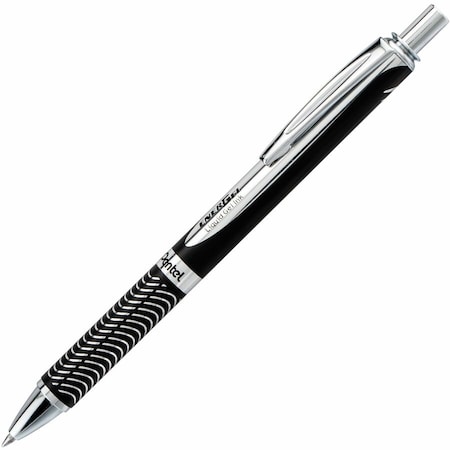 Pentel Retractable Gel Pens, Black Ink, Black Barrel, 1 Each BL407AA