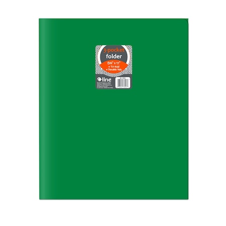 C-Line Products 8-1/2" x 11" Green Heavyweight 3-Pocket Poly Portfolios, 24EA/BX, 6BX/CT 33943-BX