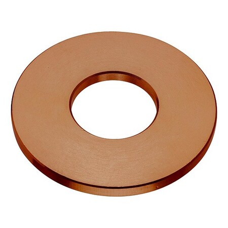 Zoro Select Flat Washer, For Screw Size 7/8 in , Copper Plain Finish WASB78RCU