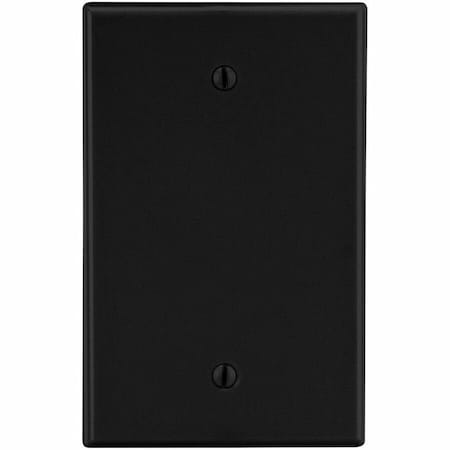 Hubbell Wiring Device-Kellems Wallplate, 1-Gang, Box Mount Blank, Black P13BK