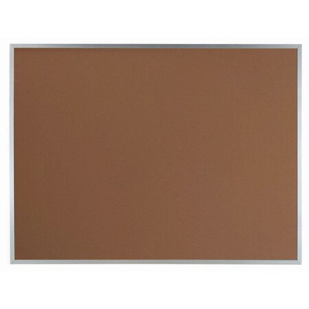 Aarco VIC Cork Bulletin Board w/ a Clear Satin Anodized Aluminum Frame, Nutmeg Spice 36''Hx48''W DW3648166