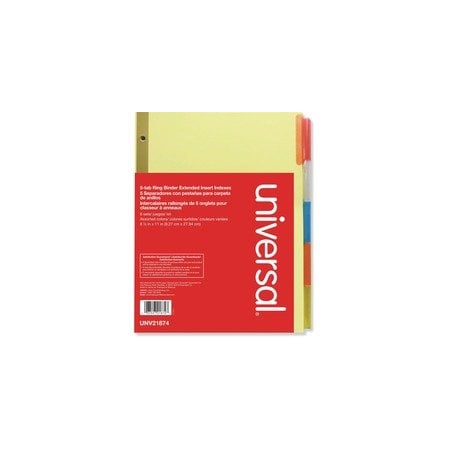 Universal One Index, Ext, 5Tab, Color, 6PK UNV21874
