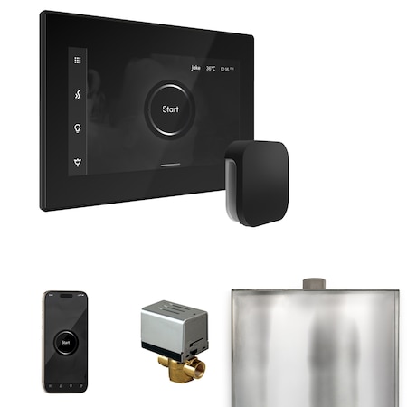 Mr. Steam XButler Steam Shower Control Package with iSteamX Control and Steamhead in Black Matte Black XBTLRBKMB