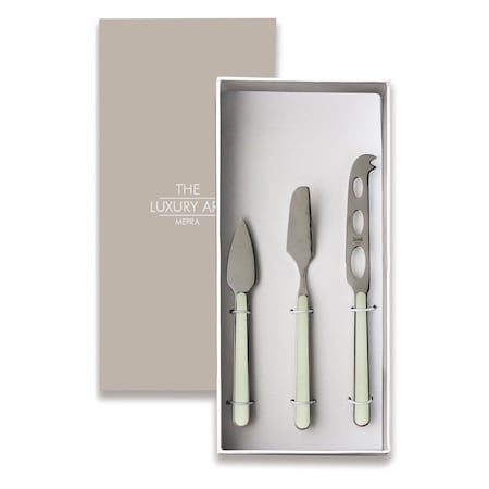 Mepra Fantasia Cheese Knives - 3 Pieces - Sage 10S64403
