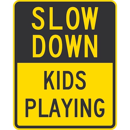 Lyle Slow Down Kids Playing, 24x30, Non-Reflective, Yellow G-14214-NA_24x30