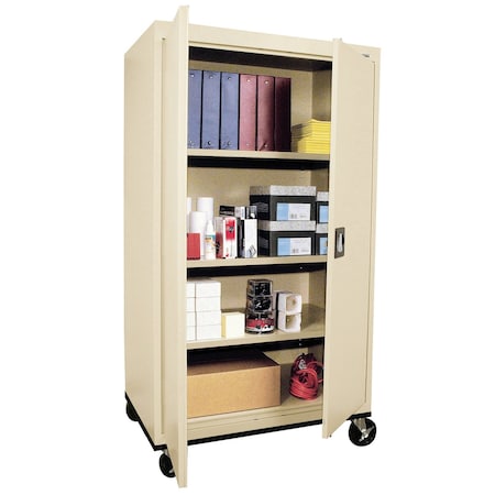 Sandusky Lee Heavy Duty Mobile Welded Steel Storage Cabinet, 36x24x66, Putty TA3R362466-07