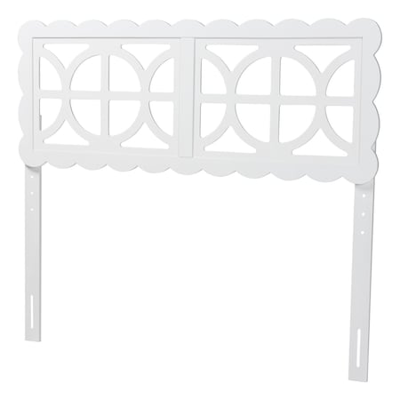 Baxton Studio Nansen Wood Headboard with Scalloped Frame, Full, White 265-14509-ZORO