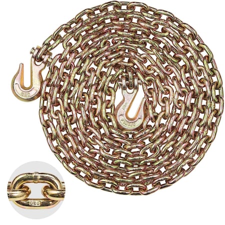 Vevor Binder Chain G80 Tie Down Tow Chain with Hooks 5/16"x10.3' 2 Pack 4900 lbs, 2PK ZGTLS1767875239117810000