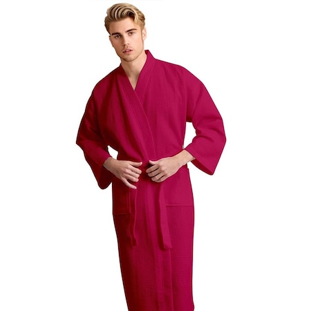 Towelsoft Unisex Men's Waffle Weave Stone Red Bathrobe One Size RM-MEN-WFL-RD-OS