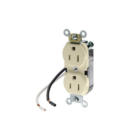 Leviton Leaded Dup 15A 125V TR Self-Gr Ivr 5262-CI