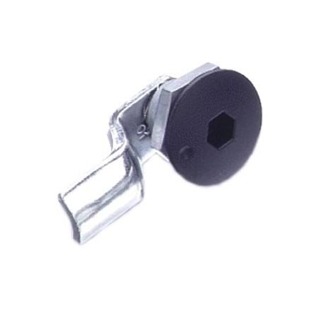 Southco Quarter-Turn Cam Latch, 8 mm Hex Recess, 4mm .16 in Grip, Sealed, Zinc Alloy, Powder Coat, Black E5-1-015-031