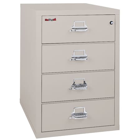 Fireking 4 Drawer, 1 Hr Fire, Vertical, 25" wide for Card Check & Notes Platinum 4-2536-CPL