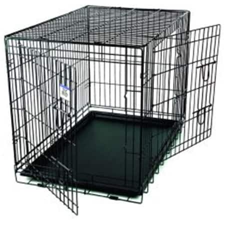 Pet Lodge WCLRG 36 x 24 x 27 in. Large Black Double Door Wire Pet Crate 2308-L