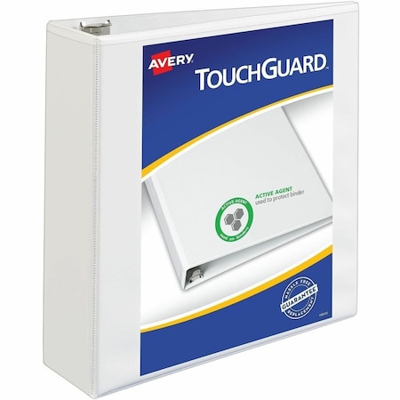 Avery Dennison Avery  Touchguard Antimicrobial View Binder with Slant Rings, 3" Capacity, White 17144*****