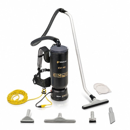 Prolux Powerful Lightweight 10 Quart Backpack Vacuum w/ 1 1/2in Tool Kit 19pl10qt