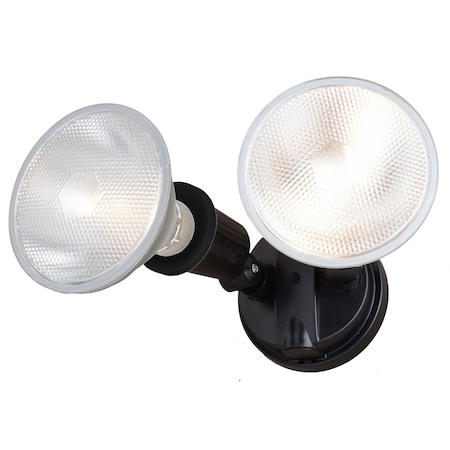Vaxcel Black 2 Light Outdoor Security Flood Light with Adjustable Heads - Switch Controlled T0691