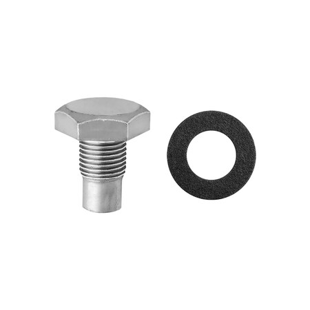 Auveco Oil Drain Plug with Seal 1/2-20 Zinc with 7/8in Hex Head, 2PK 24239