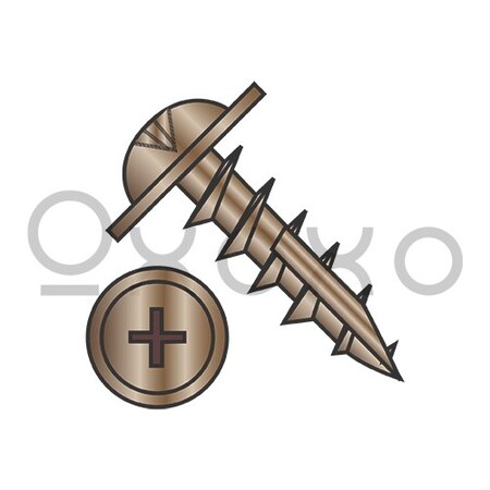 Oxoxo 7-12X7/8 Phil #8 Round Washer Hd Hinge Coarse Long Type 17 Full Thrd Steel Antique Brass, 5000PK 592068