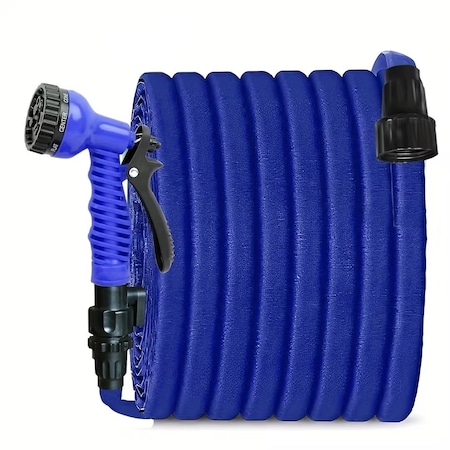 Wrightmaster Expandable 3/4 in. x 100 ft. Standard Garden Hose w/ Multi-Function Nozzle, 7 Spray Mode ZR-HYSG100FTB