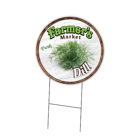 Signmission Farmers Market Dill Double Sided Corrugated Plastic Circle Yard Sign, C-24-CIR-DS-WS- Dill C-24-CIR-DS-WS- Dill