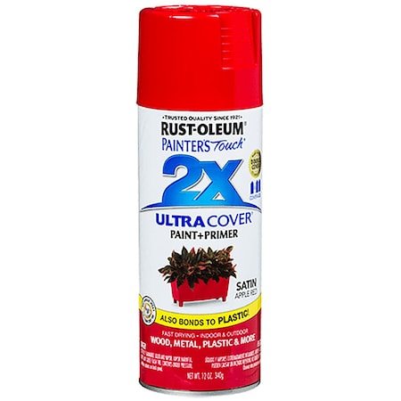 Rust-Oleum Painter's Touch 2X Ultra Cover Satin Apple Red 12 Oz. Spray 315396