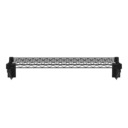Amgood 14 in. x 36 in. Black Epoxy Wire Wall Mount Shelf AMG WRS-WALL BE-1436-Z