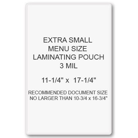 Sircle SircleLam Extra Small Menu Size Pouches- 3mil, 100PK XSMENU-03