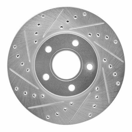 Dynamic Friction Co DFC Brake Rotor - Drilled and Slotted - Silver 631-54217L