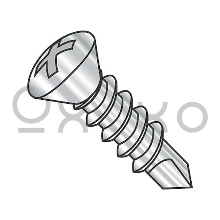 10-16X1 1/4 Phil Oval Self Drilling Screw Full Thread 410 Stainless Steel, 2000PK